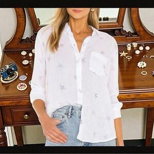 Rails Charli Tie‎ Dye Stars Button Down Shirt Women’s Size M Soft Linen